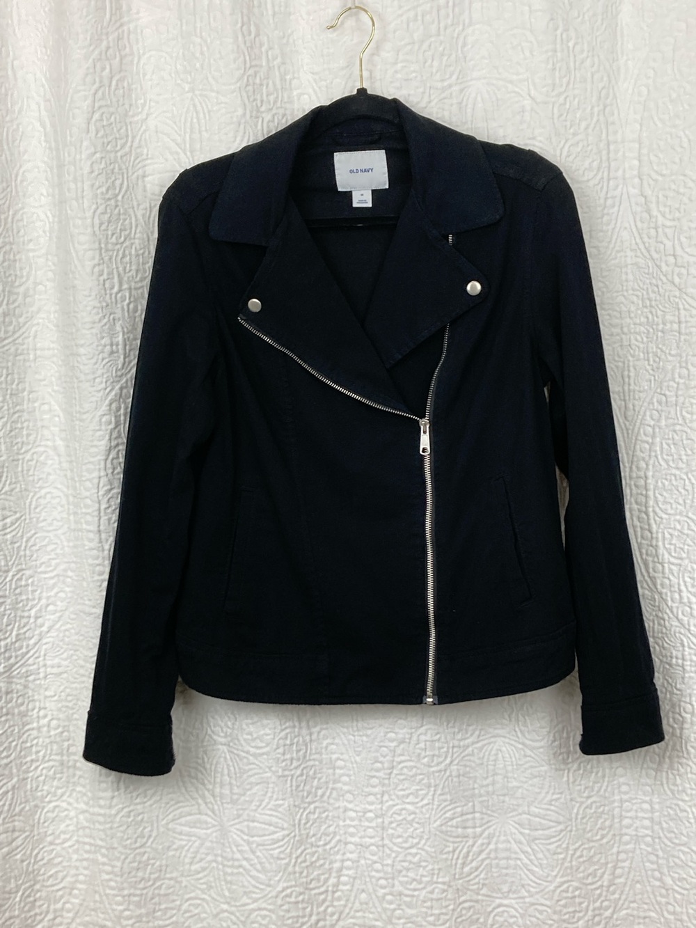 Old Navy Women’s Twill Moto Jacket Black sz Medium